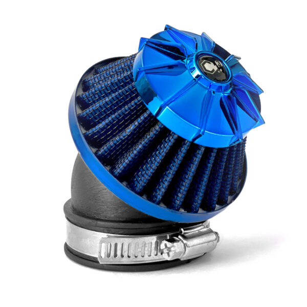 Filtro De Ar Esportivo Com Adaptador 45 Graus Azul - SM0375