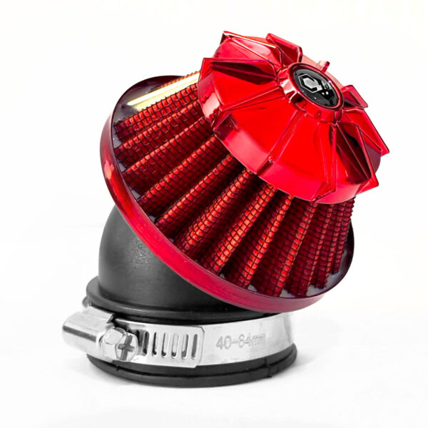 Filtro De Ar Esportivo Com Adaptador 45 Graus Vermelho - SM0379