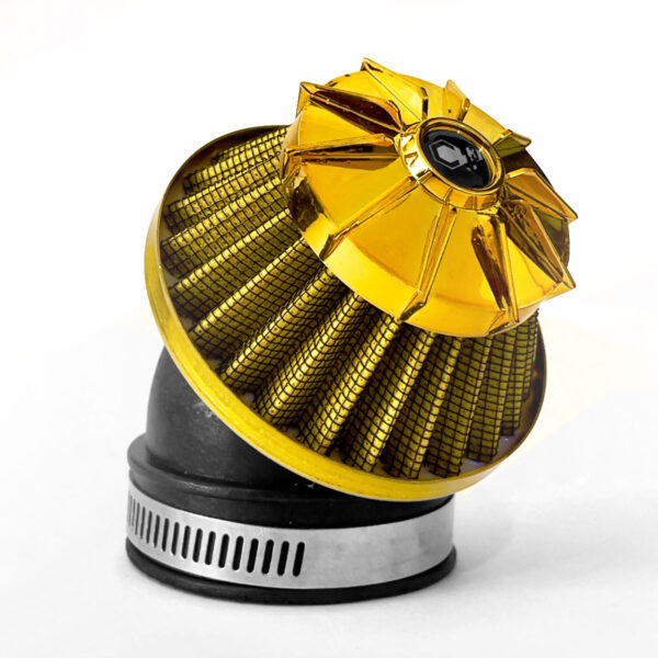 Filtro De Ar Esportivo Com Adaptador 45 Graus Dourado - SM0376